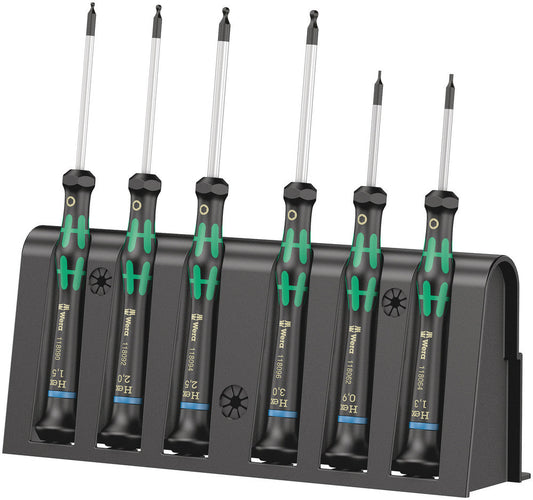 2052/6 Hexagon screwdriver set and rack for electronic applications