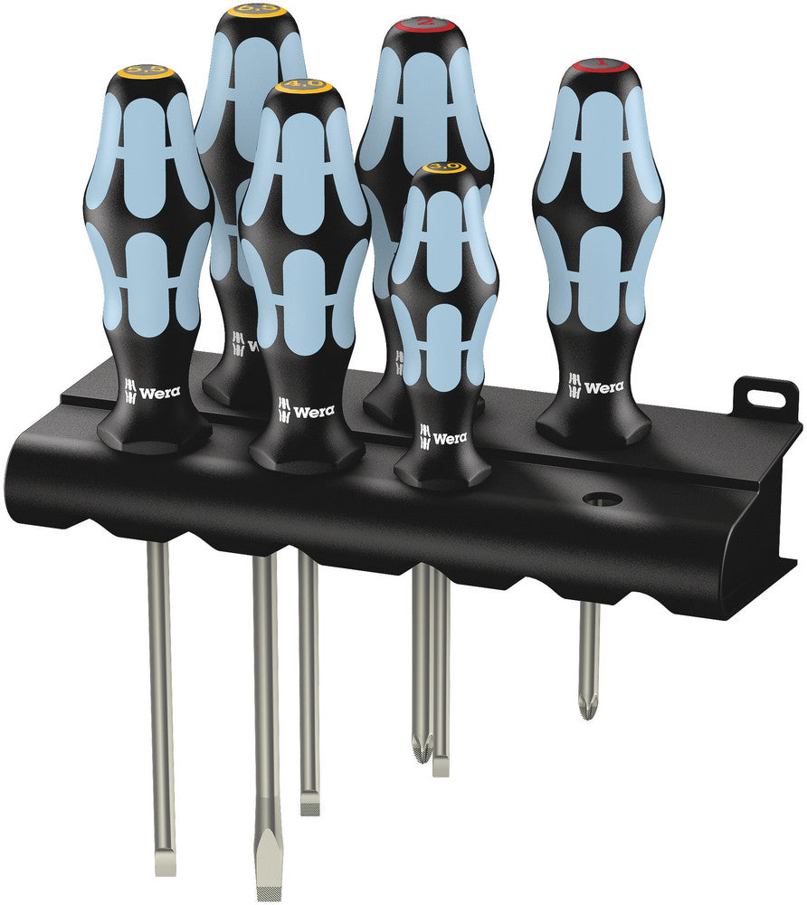 3334/6 Screwdriver set, stainless and rack