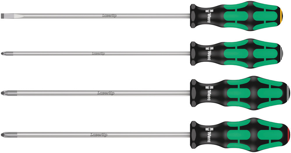 335/350/355/4 Screwdriver set Kraftform Plus Lasertip 200 mm-long blades