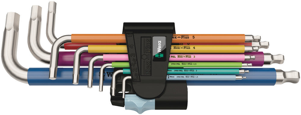 3950/9 Hex-Plus Multicolour Stainless 1 L-key set, metric, stainless