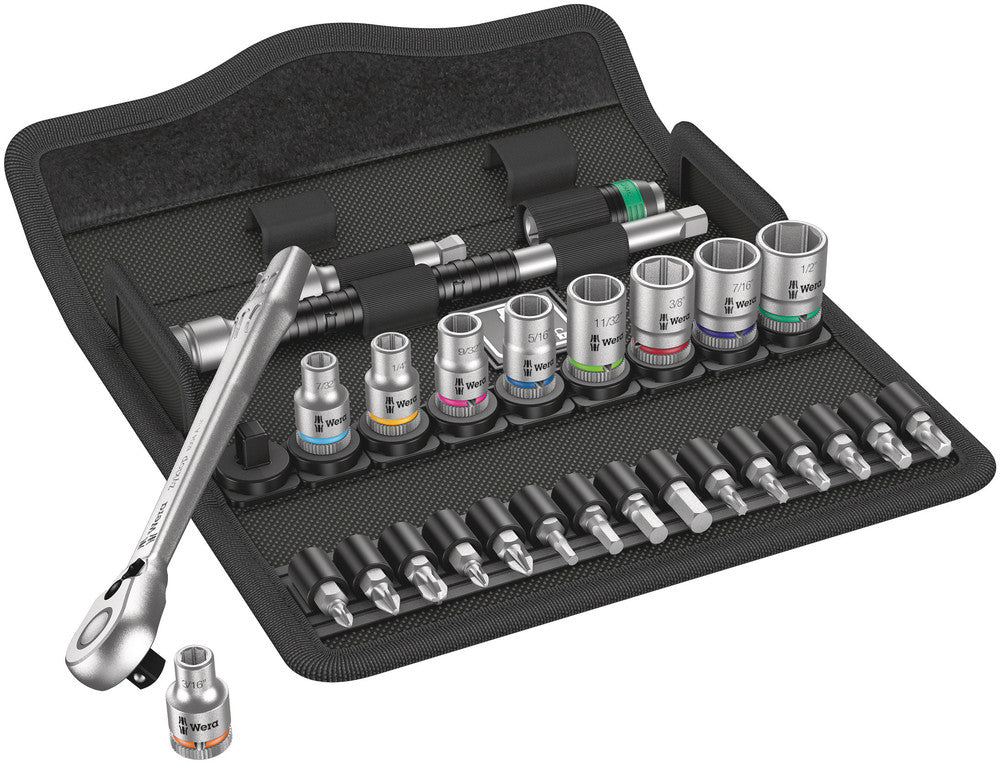 8100 SA 11 Zyklop Metal Ratchet Set with switch lever, 1/4" drive, imperial