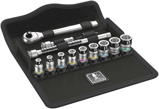8100 SA 12 HF Zyklop Metal Ratchet Set with switch lever, 1/4" drive, metric