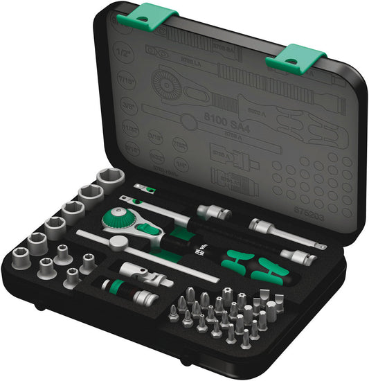 8100 SA 4 Zyklop Speed Ratchet Set, 1/4" drive, imperial