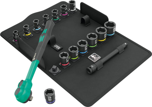 8100 SB 12 Zyklop Comfort Ratchet set, reversing lever, 3/8" drive, metric