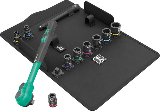 8100 SB 13 Zyklop Comfort Ratchet set, reversing lever, 3/8" drive, imperial