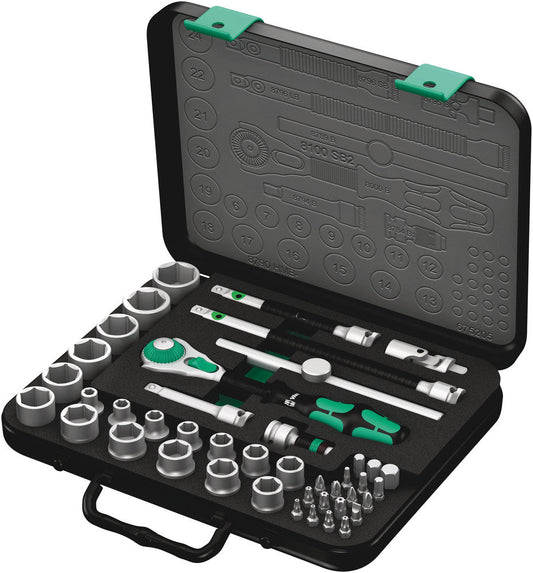 8100 SB 2 Zyklop Speed Ratchet Set, 3/8" drive, metric