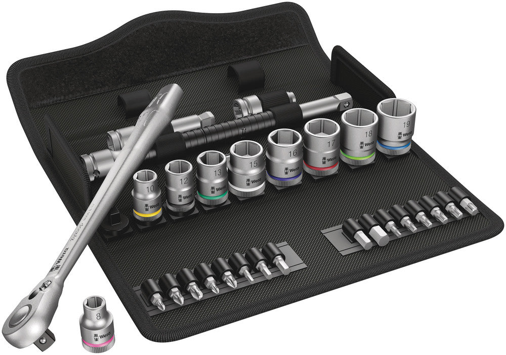 8100 SB 8 Zyklop Metal Ratchet Set with switch lever, 3/8" drive, metric