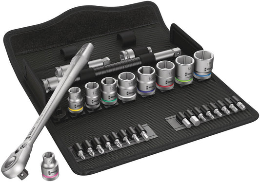 8100 SB 8 Zyklop Metal Ratchet Set with switch lever, 3/8" drive, metric