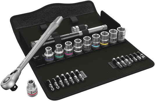 8100 SC 11 Zyklop Metal Ratchet Set with switch lever, 1/2" drive, imperial