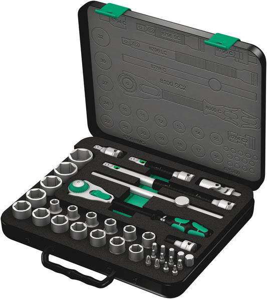 8100 SC 2 Zyklop Speed Ratchet Set, 1/2" drive, metric