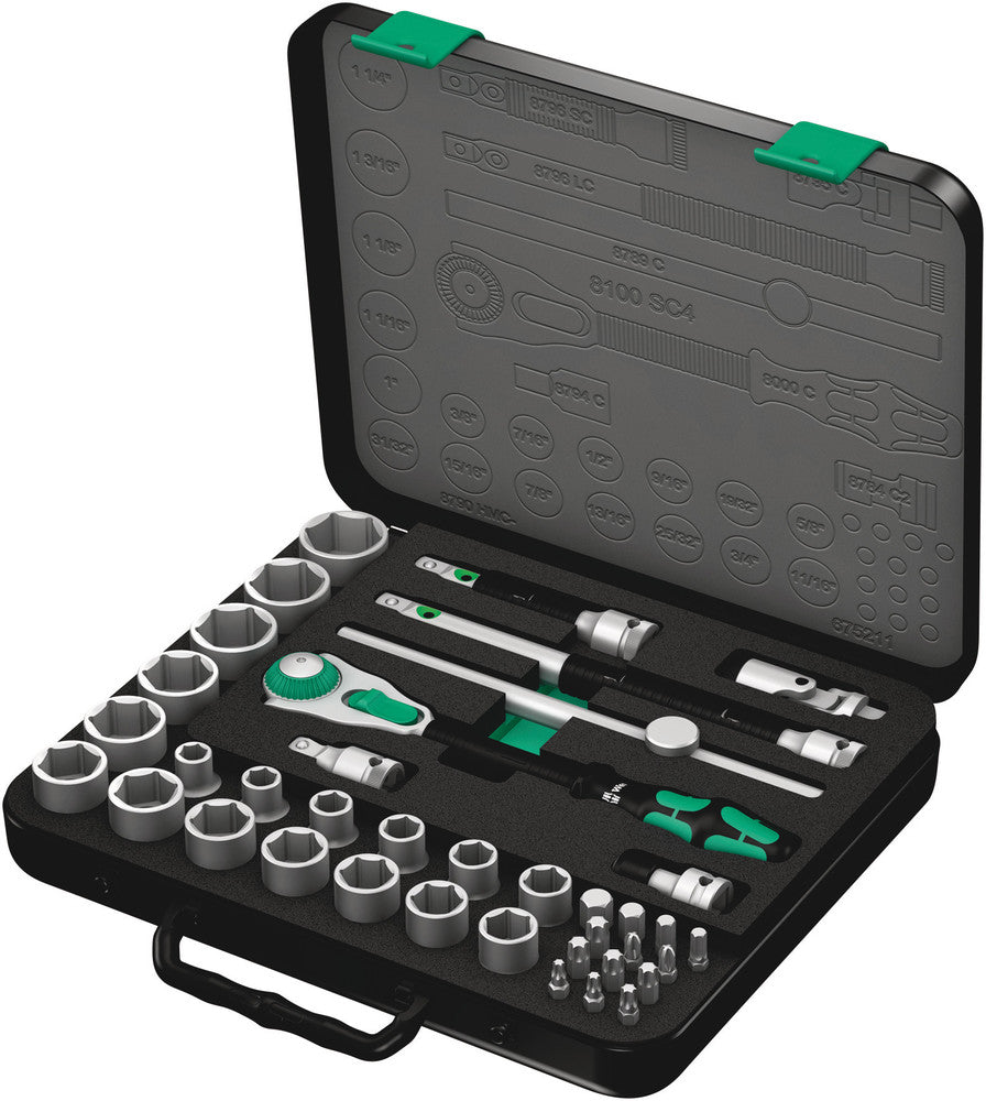 8100 SC 4 Zyklop Speed Ratchet Set, 1/2" drive, imperial