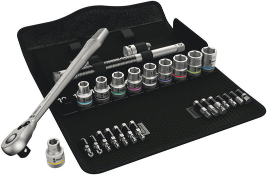 8100 SC 8 Zyklop Metal Ratchet Set with switch lever, 1/2" drive, metric