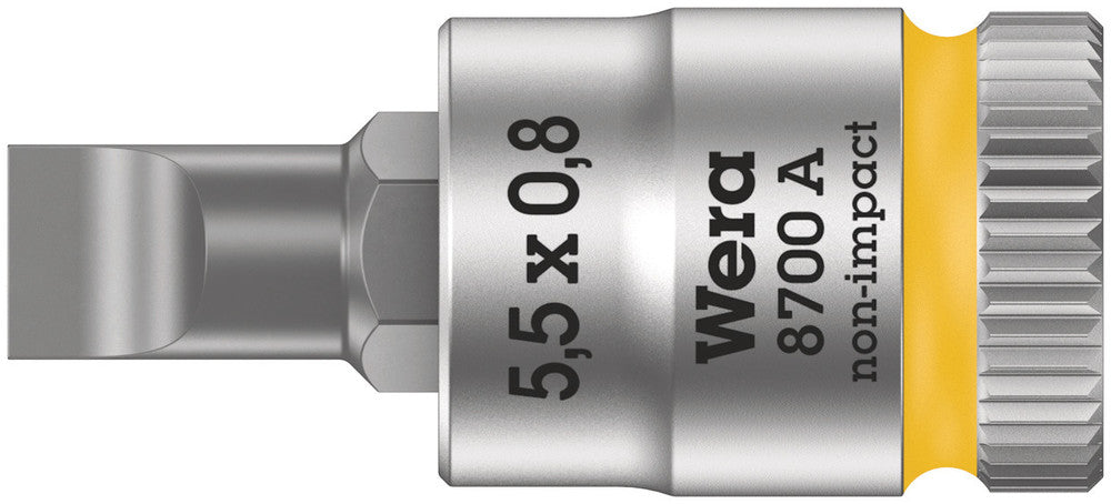 8700 A FL Slotted screws Zyklop bit socket, 1/4" drive