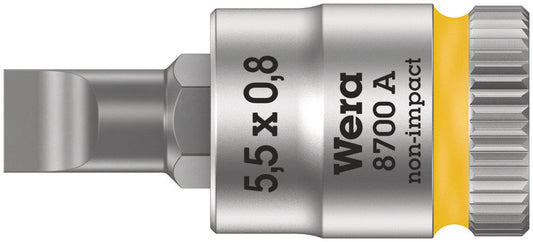 8700 A FL Slotted screws Zyklop bit socket, 1/4" drive