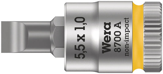 8700 A FL Slotted screws Zyklop bit socket, 1/4" drive