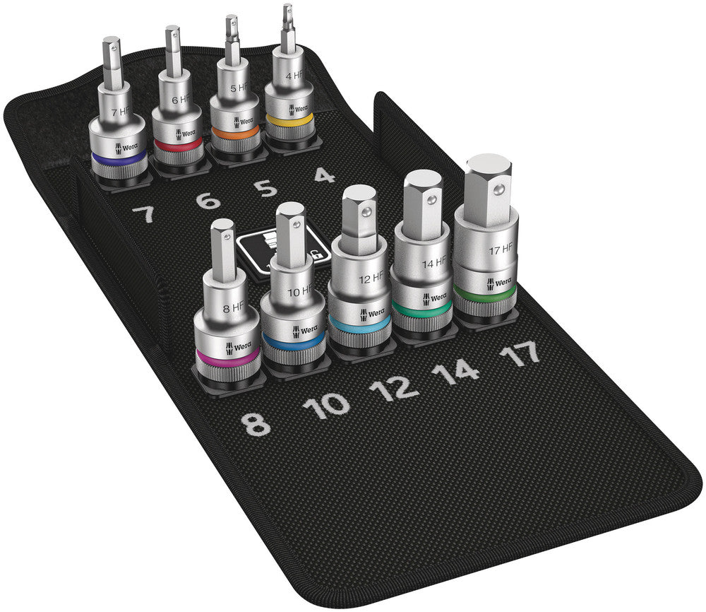 8740 C HF 1 Zyklop bit socket set with 1/2" drive, with holding function