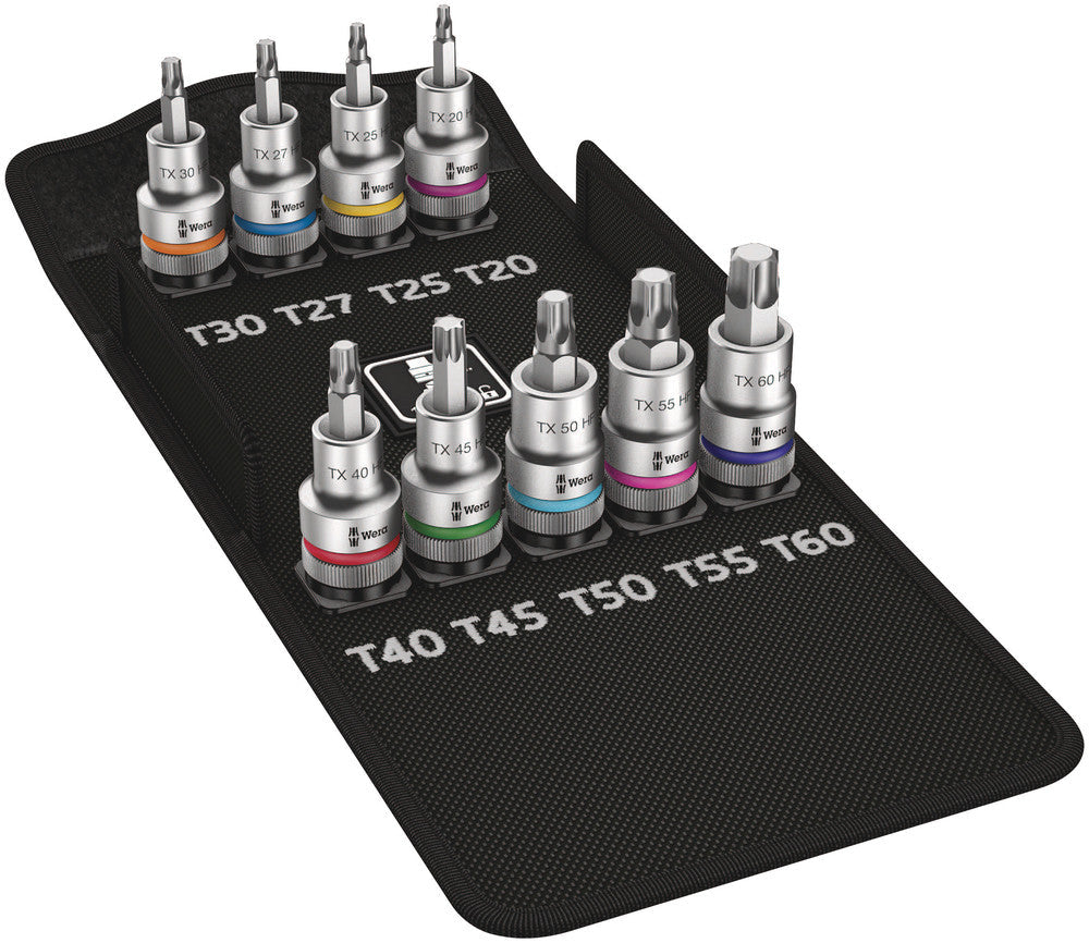 8767 C TORX® HF 1 Zyklop bit socket set with 1/2" drive, with holding function