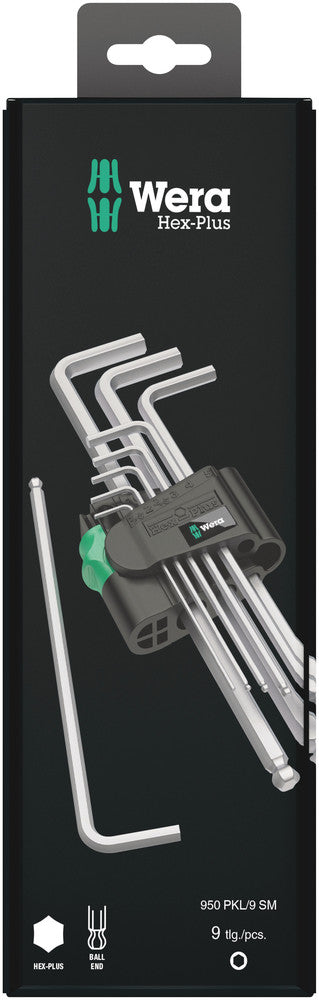 950/9 Hex-Plus 1 SB L-key set, metric, chrome-plated