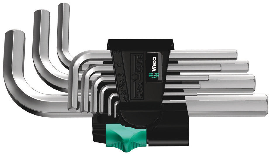 950/9 Hex-Plus 5 L-key set, metric, chrome-plated
