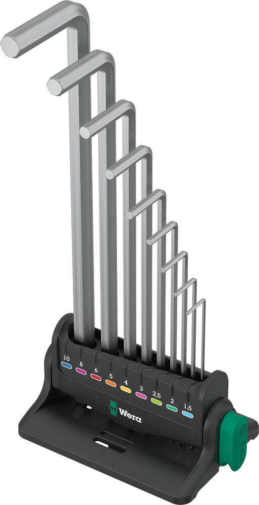 950/9 Hex-Plus 8 L-key set, metric, chrome-plated