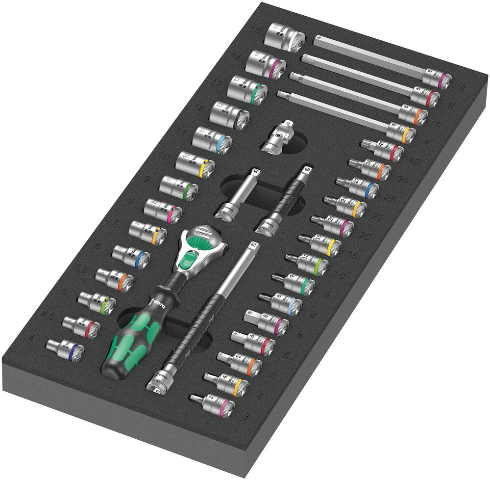 9720 Foam insert 8000 A Zyklop 1/4" ratchet set 1