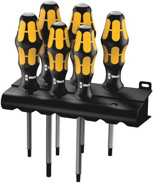 977/6 TORX® Screwdriver set Kraftform Wera: Chiseldriver and rack