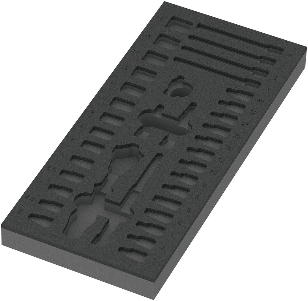 9820 Foam insert 8000 A Zyklop 1/4" ratchet set 1, empty