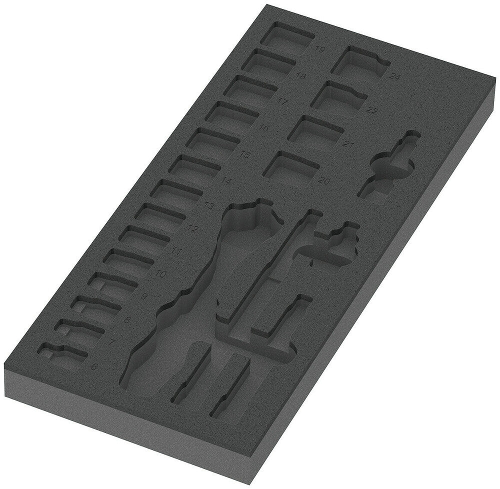 9821 Foam insert 8000 B Zyklop 3/8" ratchet set 1, empty