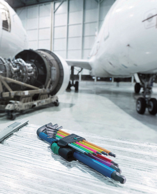 950/9 Hex-Plus Multicolour HF 1 L-key set, metric, BlackLaser, with holding function