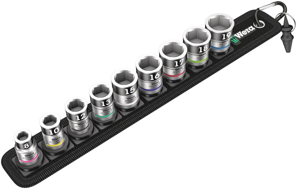 Belt B 1 Zyklop socket set with holding function, 3/8" drive