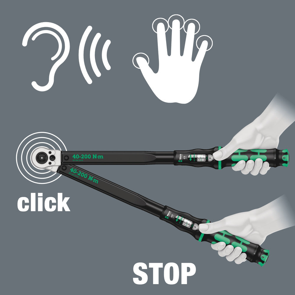 Click-Torque C 3 Push R/L adjustable torque wrench for clockwise and anti-clockwise torque-control, 40-200 Nm