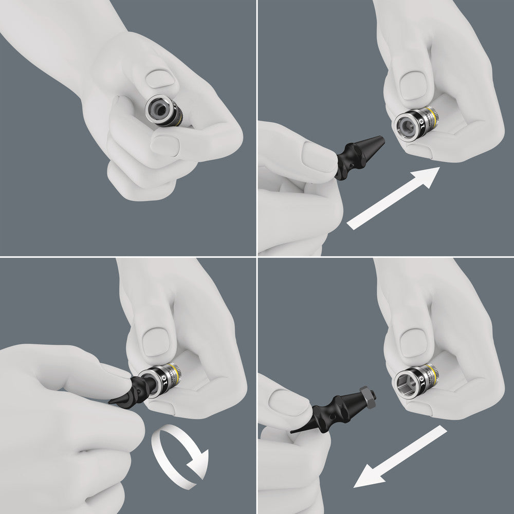 Belt A 1 Zyklop socket set with holding function, 1/4" drive