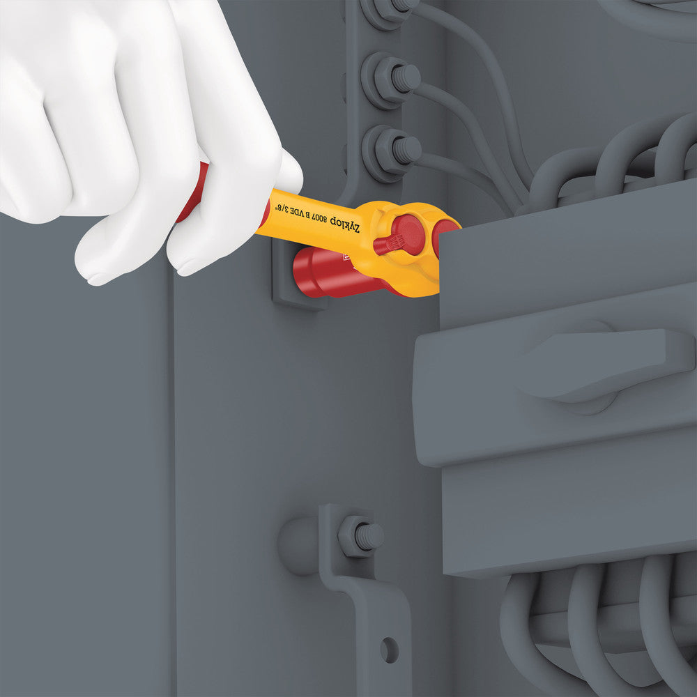 8007 B VDE Zyklop ratchet, insulated, with switch lever, with 3/8" drive