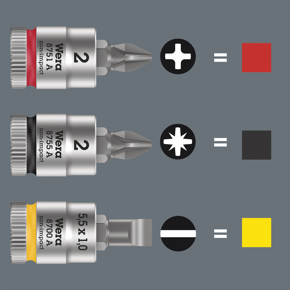 8755 A Pozidriv Zyklop bit socket, 1/4" drive