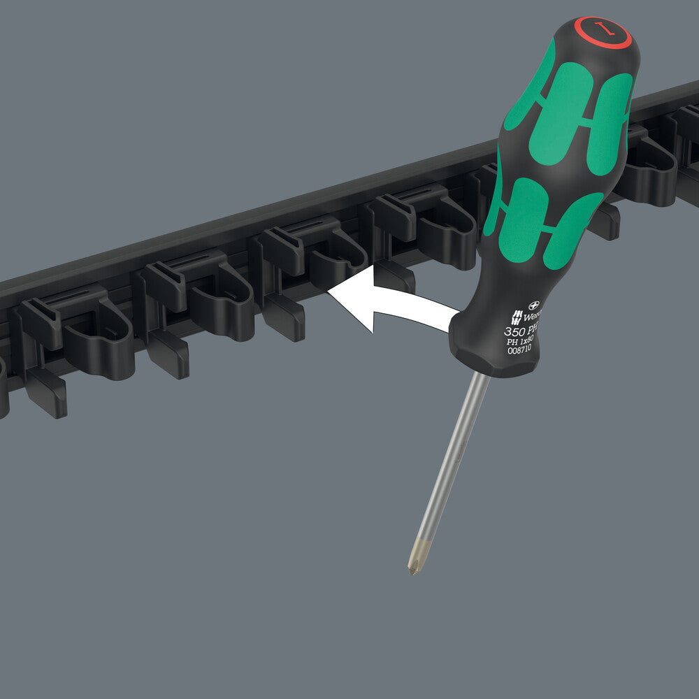 9611 Magnetic rail for up to 9 Kraftform screwdrivers, empty