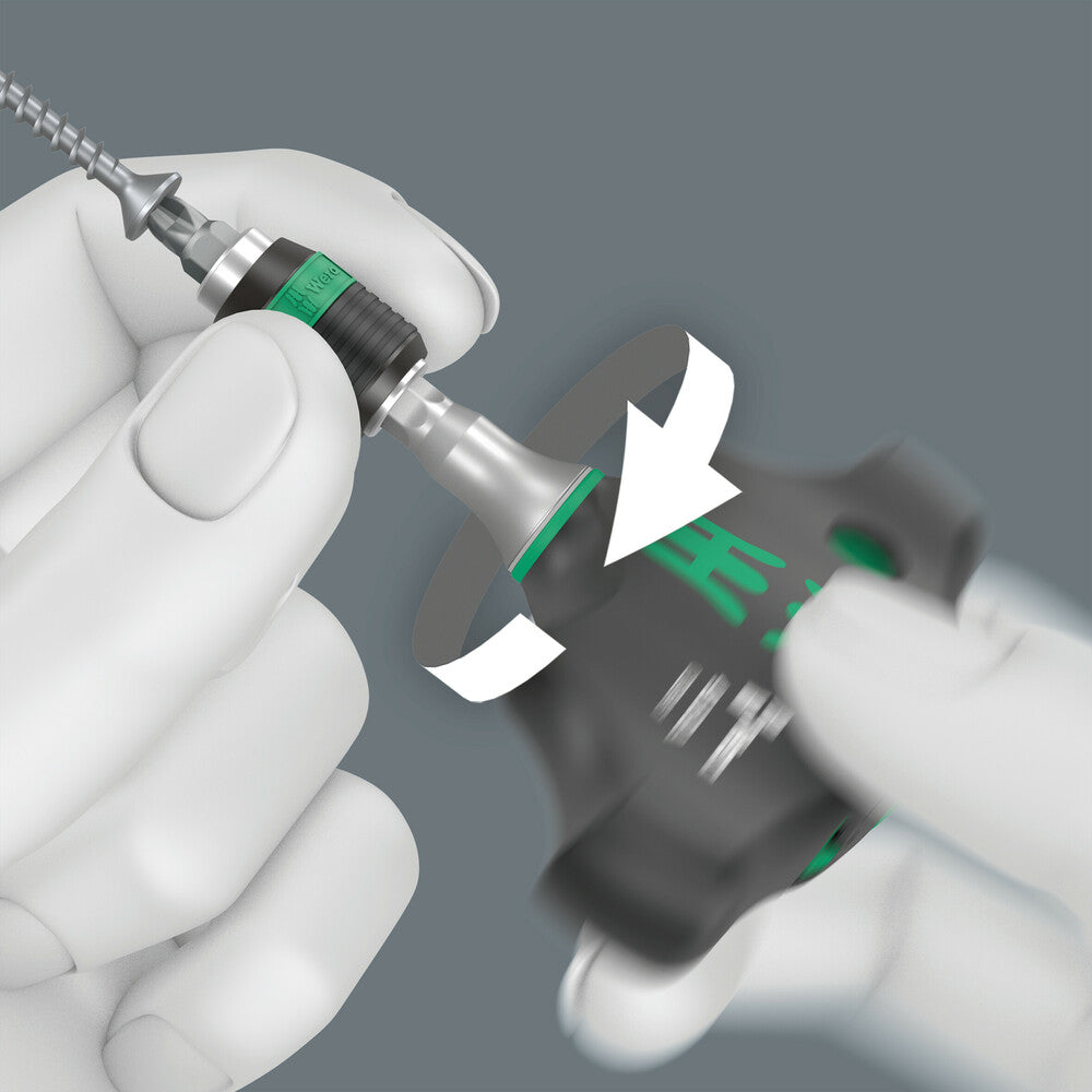 416 RA T-handle bitholding screwdriver with ratchet function and Rapidaptor quick-release chuck