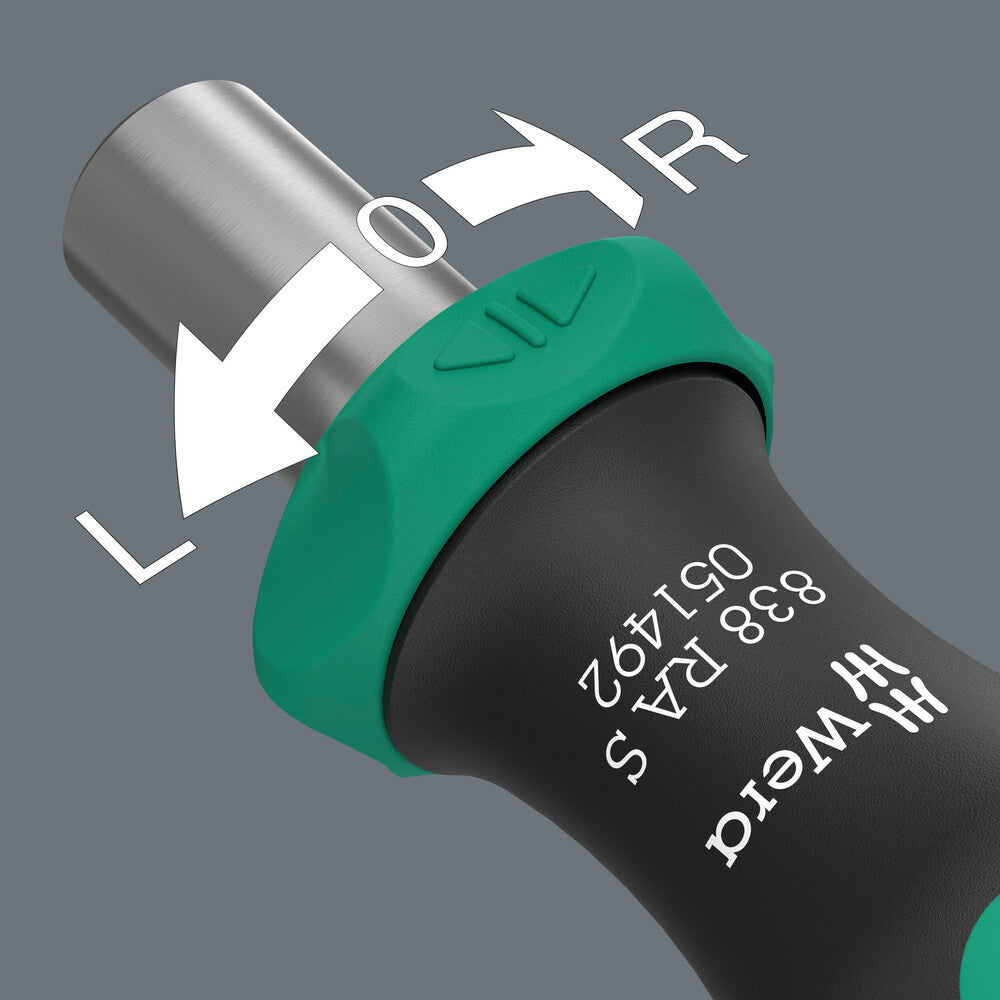 838 RA S Bitholding screwdriver with ratchet functionality, 1/4"