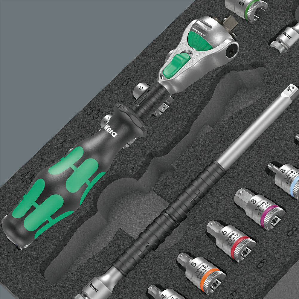 9720 Foam insert 8000 A Zyklop 1/4" ratchet set 1