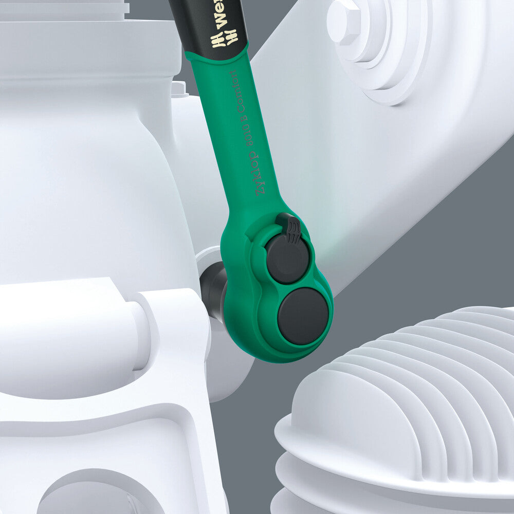 8100 SB 13 Zyklop Comfort Ratchet set, reversing lever, 3/8" drive, imperial