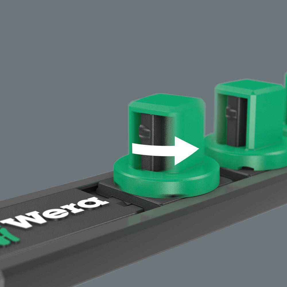 Magnetic socket rail A 4 Zyklop socket set, 1/4" drive