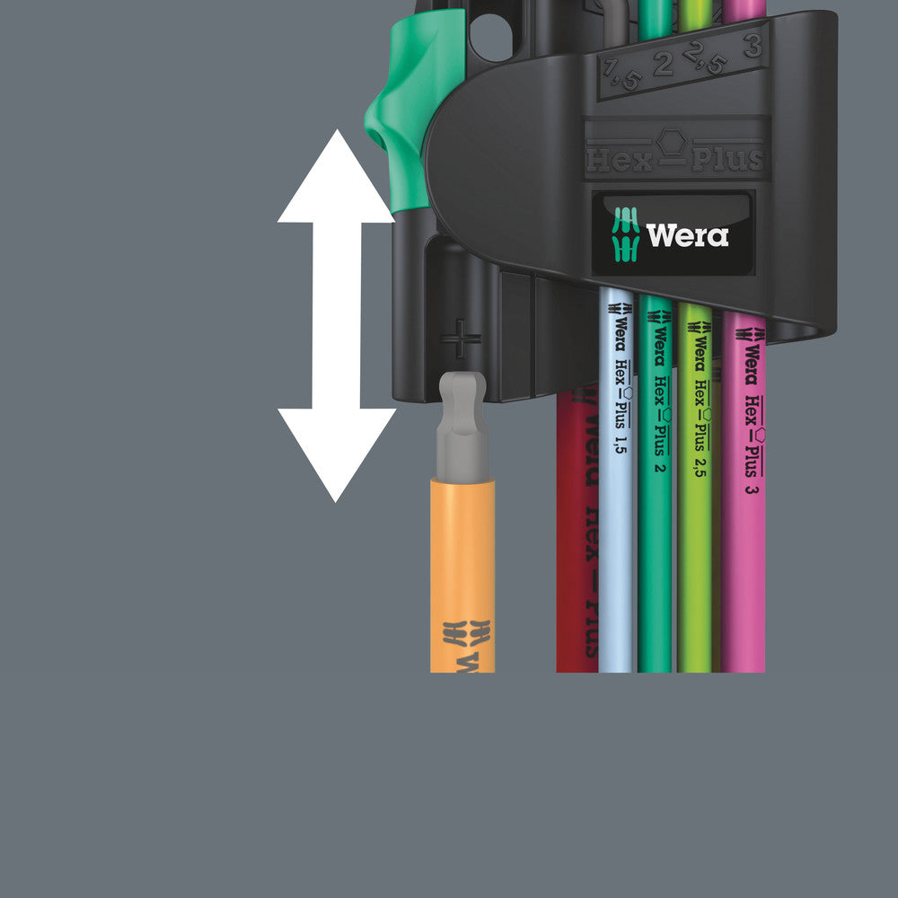 950/7 Hex-Plus Multicolour Magnet 1 L-key set, metric, BlackLaser